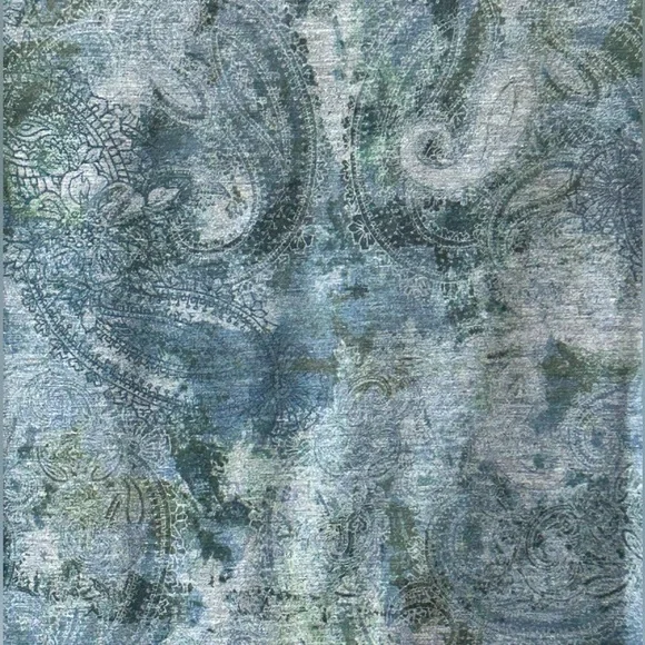 Green Source Y2K Studded Embelished V Neck Paisley Tunic Top Rock Grunge Size L - Picture 7 of 9